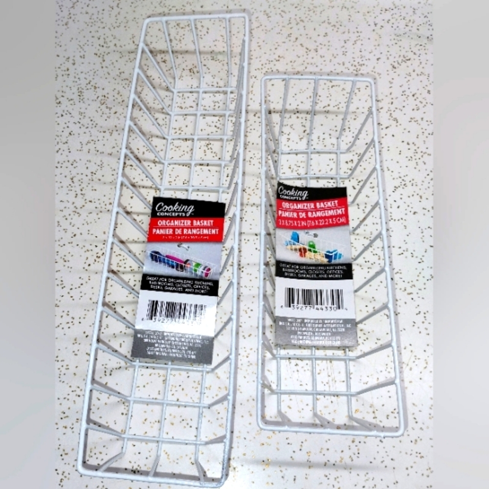 Cooking Organizer Basket Set - White 7 total